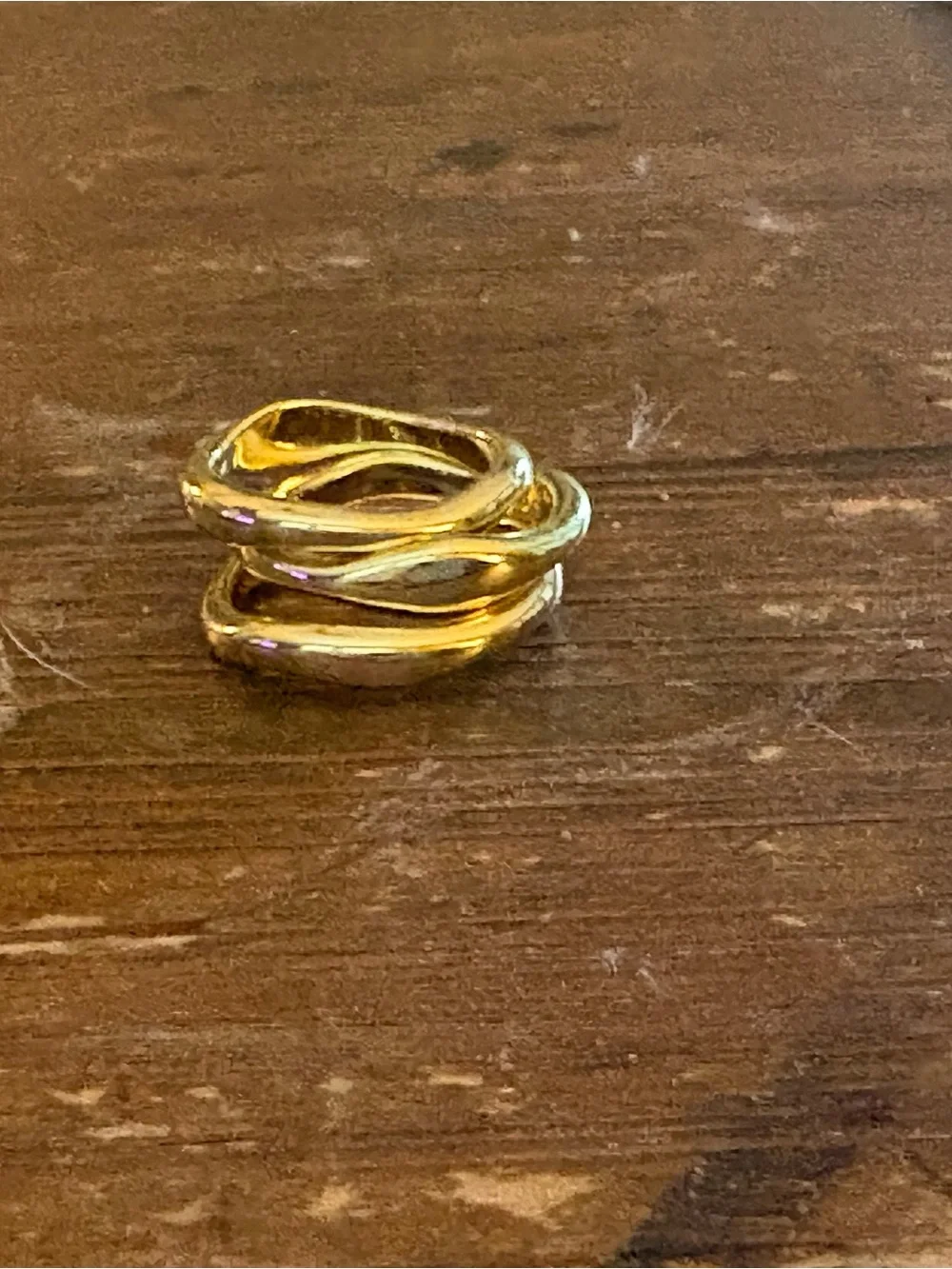 3 Gold-Tone Stackable Rings Size 7 (free shipping)